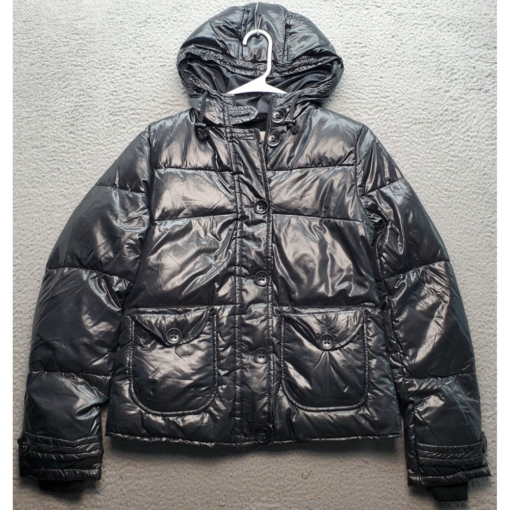 Bitten by Sarah Jessica Parker Puffer Jacket Women Small Black Button Inside Zip